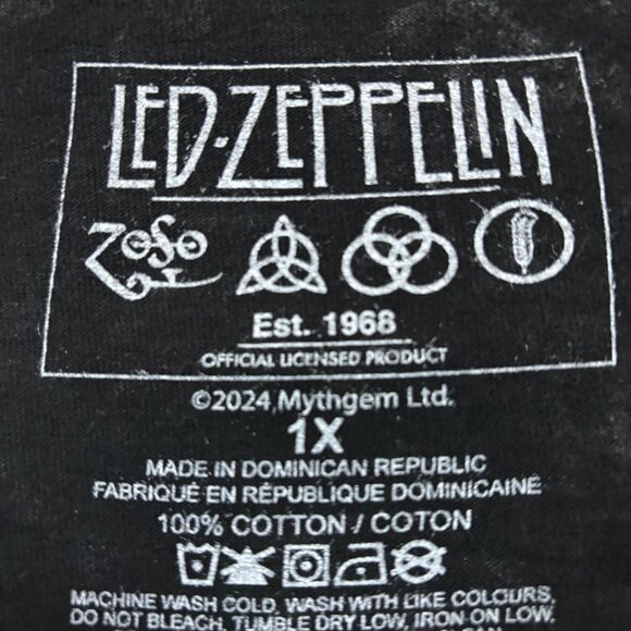 Led Zeppelin USA 1977 Tour Flaming Icarus Rock Band Tee 1X - Picture 4 of 4